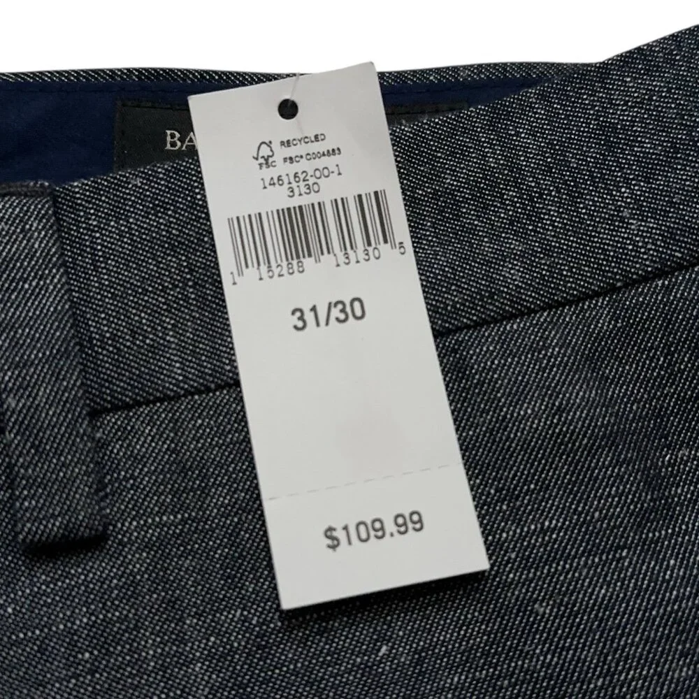 Banana Republic Pants Mens 31x30 Tailored Slim Fit Linen Cotton Gray NEW $110